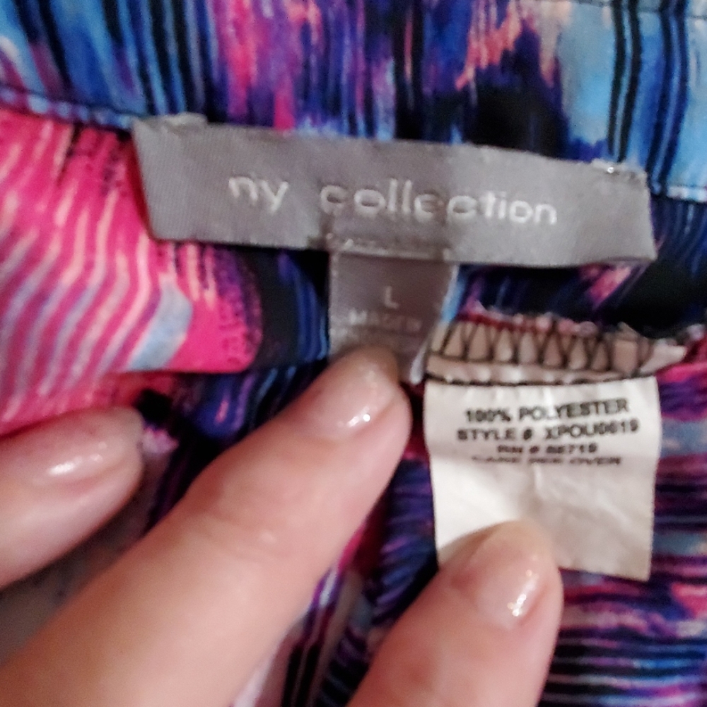 Ny Collection Abstract Print Layered Front Detail… - image 4